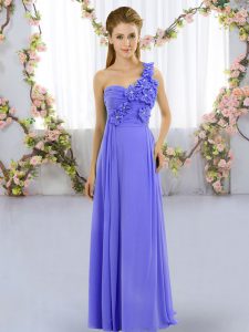 Exceptional Hand Made Flower Court Dresses for Sweet 16 Lavender Lace Up Sleeveless Floor Length