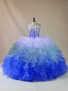 High Quality Floor Length Ball Gowns Sleeveless Multi-color Quince Ball Gowns Lace Up