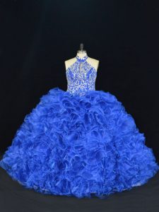 Beauteous Sleeveless Beading and Ruffles Lace Up Quinceanera Dress