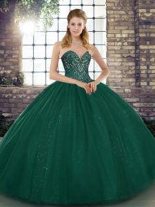 Chic Sleeveless Lace Up Floor Length Beading Quinceanera Dresses