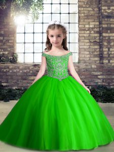 Fantastic Beading Little Girls Pageant Dress Wholesale Lace Up Sleeveless Floor Length