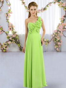 One Shoulder Sleeveless Lace Up Damas Dress Chiffon