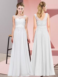 Simple Sleeveless Zipper Floor Length Beading and Appliques Vestidos de Damas