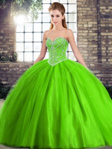 Sweetheart Neckline Beading Sweet 16 Dresses Sleeveless Lace Up