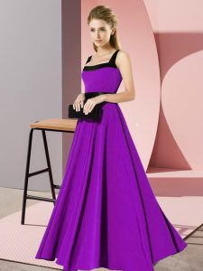 Clearance Purple Sleeveless Chiffon Zipper Dama Dress for Quinceanera for Wedding Party
