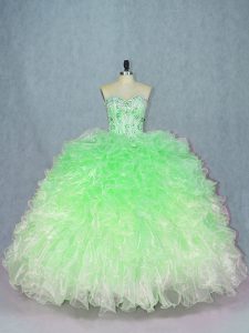 Free and Easy Multi-color Sleeveless Organza Lace Up Ball Gown Prom Dress for Sweet 16 and Quinceanera