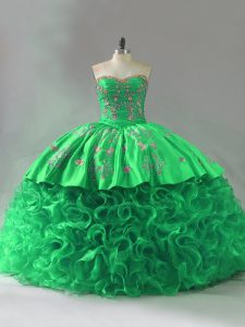 Hot Sale Green Sweet 16 Dress Sweetheart Sleeveless Lace Up