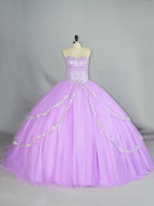 Flare Sleeveless Lace Up Appliques Sweet 16 Quinceanera Dress