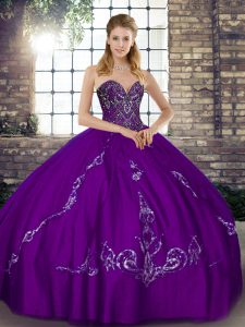 Fantastic Sweetheart Sleeveless Tulle Vestidos de Quinceanera Beading and Embroidery Lace Up