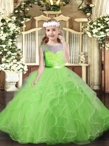Floor Length Ball Gowns Sleeveless Kids Formal Wear Backless