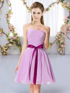 Sweetheart Sleeveless Chiffon Damas Dress Belt Lace Up