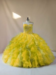 Floor Length Lace Up Quince Ball Gowns Multi-color for Sweet 16 and Quinceanera with Beading and Ruffles