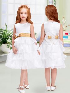 Sleeveless Ruffled Layers and Bowknot Zipper Pageant Dresses