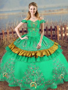 Designer Sleeveless Embroidery Lace Up 15 Quinceanera Dress