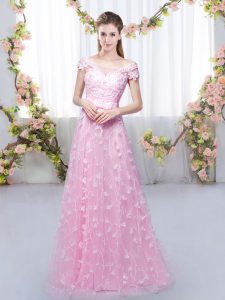 Vintage Cap Sleeves Appliques Lace Up Quinceanera Dama Dress