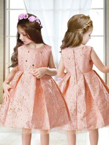 Sleeveless Embroidery Zipper Little Girls Pageant Gowns