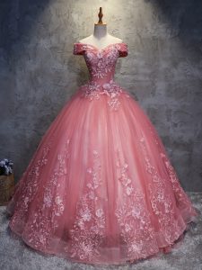 Tulle Sleeveless Floor Length Quince Ball Gowns and Appliques