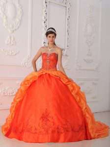 Orange Red Appliqued Ball Gown Sweet 15 Dresses in Avellaneda