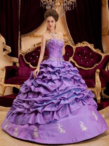Cheap Sweetheart Appliqued Purple Sweet 16 Dresses in Cordoba