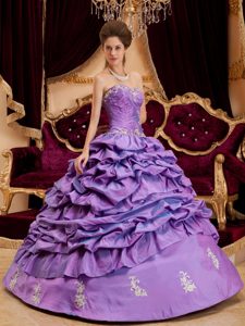 Cheap Sweetheart Appliqued Purple Sweet 16 Dresses in Cordoba