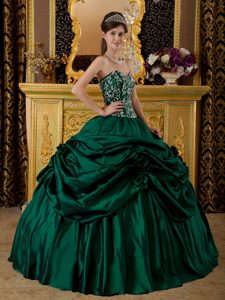 Dark Green Ball Gown Embroidery Quince Dresses in Cordoba