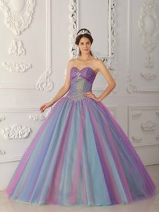 Multi-color Sweetheart Beaded Tulle Sweet 16 Dresses in Bristol