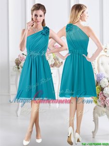 One Shoulder Sleeveless Ruffles and Ruching Side Zipper Dama Dress for Quinceanera