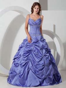 Spaghetti Straps Pick Ups Lilac Quinceanera Dresses in Salcaja