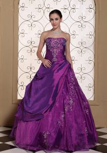 Cheap Purple Ball Gown Appliqued Sweet 16 Dress in El Palmar