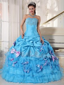 Amazing Pick-ups and Appliques Quinceanera Party Dresses with Bow