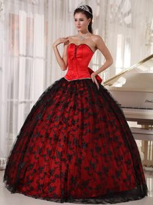 Perfect Lace and Taffeta Dresses for a Quinceanera Sweetheart with Bow