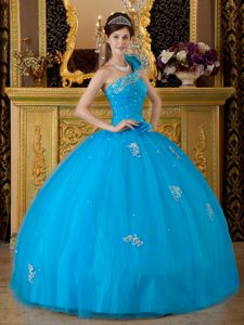 Tulle One Shoulder La Quinceanera Dresses with Beading and Appliques