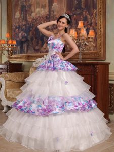 Organza Straps Print Sweet 15 Dresses Hand Made Flowers in Surrey