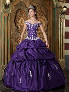 Launceston New Purple Off the Shoulder Dress Quinceanera Appliques