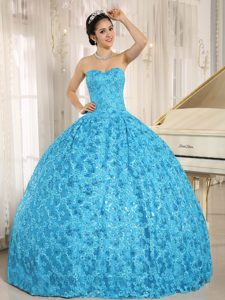 Sweetheart Teal Sweet 15 Dress with Embroidery Fabric In El Alto City