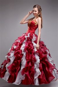 Halter-top Multi-color Sweet 16 Dress with Appliques and Ruffles