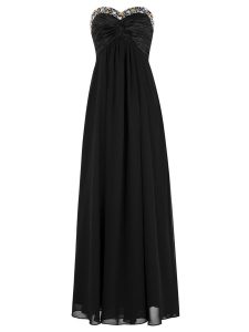 Shining Black Sweetheart Zipper Beading Dress for Prom Sleeveless