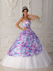 A-line Sweetheart Quinceanera Dress by Pink Fabric with Ruches for 2014