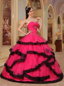 Red Strapless Quinceanera Gown Dress with Beading Decoration for 2013