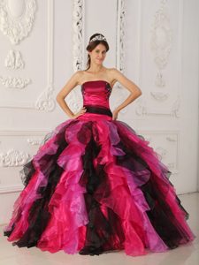 Multi-color Sweet Sixteen Quinceanera Dresses with Appliques and Ruffles