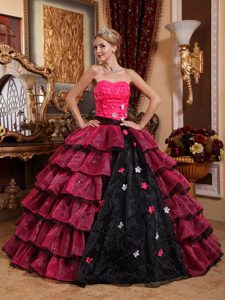 Multi-color Quinceanera Dress with Appliques and Layered Skirt for Hawaii