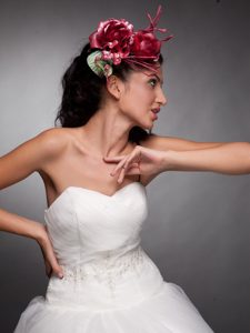 Beautiful Red Hand Made Flowers Headpieces