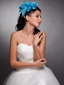 Blue Taffeta Hand Made Flowers Headpieces