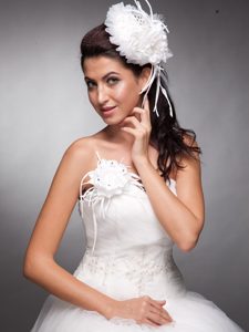 White Beaded Hand Made Flowers Headpieces And Corsage