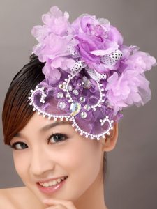 Lavender Organza Rhinestone Wedding Fascinators