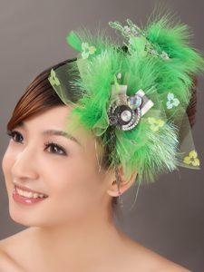 Spring Green Rhinestone Special Occasion Fascinators