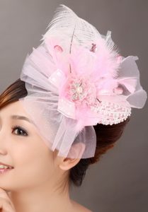 Sweet Tulle Feather Side Clamp Diamond Hairpins Birdcage Veils