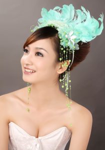 Lovely Feather Organza Beading Fascinators