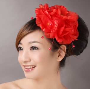 Red Imitation Pearls Headpieces For Party