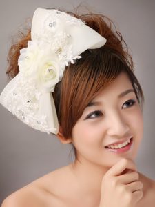 Big Bowknot With Lace and Hand Made Flowers For Brides